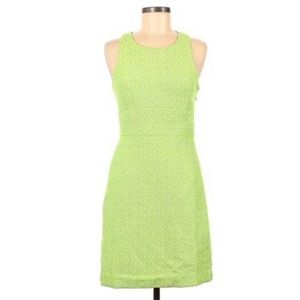 J crew 00 neon green yellow tweed racerback dress